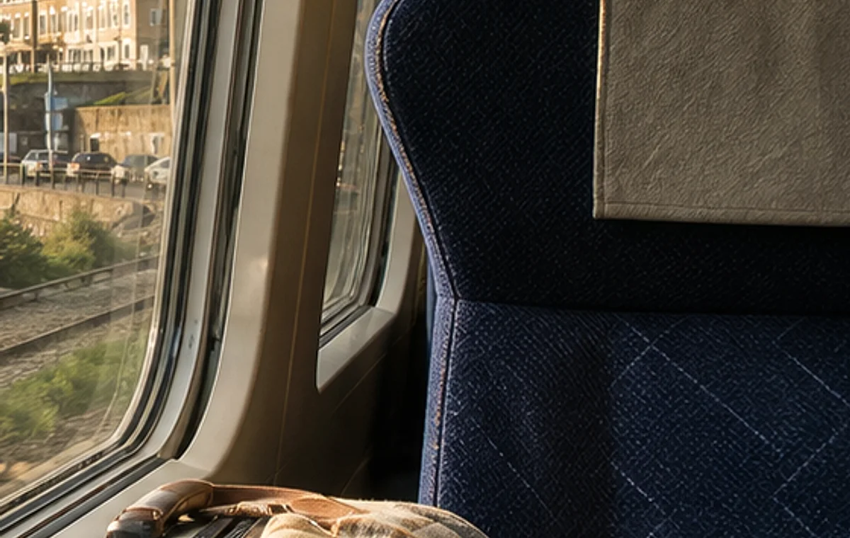 Train window and luggage for flights and hotels research